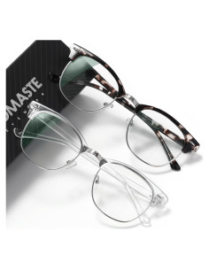 Gafas Anti Luz Azul AOMASTE Media Montura UV Claro