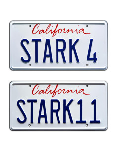 Placas de Licencia Metálicas Iron Man Stark 4 + 11 - 30.48x15.24 cm