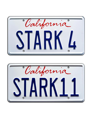 Placas de Licencia Metálicas Iron Man Stark 4 + 11 - 30.48x15.24 cm