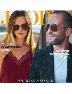 Gafas de Sol Joopin Aviador Polarizadas UV400 Doradas 2