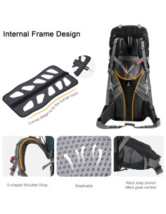 Mochila de Senderismo 60L Outplea Impermeable Unisex 2