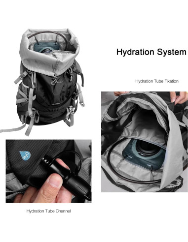 Mochila de Senderismo 60L Outplea Impermeable Unisex