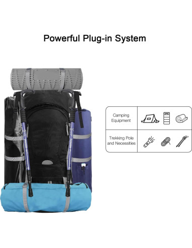 Mochila de Senderismo 60L Outplea Impermeable Unisex