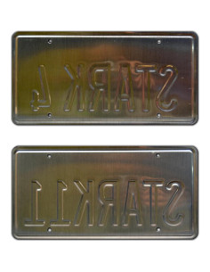 Placas de Licencia Metálicas Iron Man Stark 4 + 11 - 30.48x15.24 cm 2