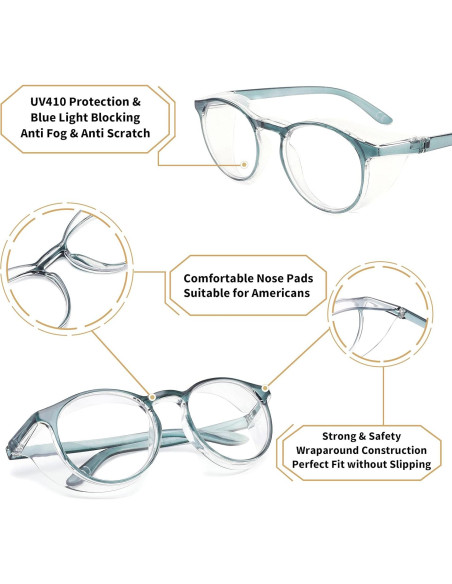 Gafas de seguridad Alsenor Redondas Anti UV y Luz Azul