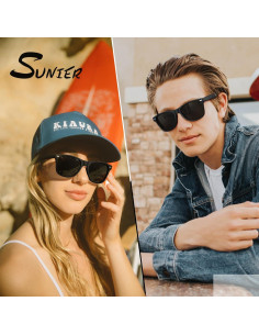Gafas de sol polarizadas Sunier UV400 retro mate para hombre 2