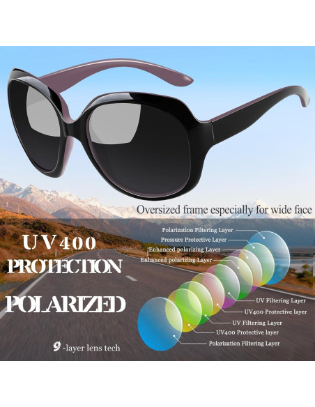 Gafas de sol grandes Joopin UV400 polarizadas para mujeres