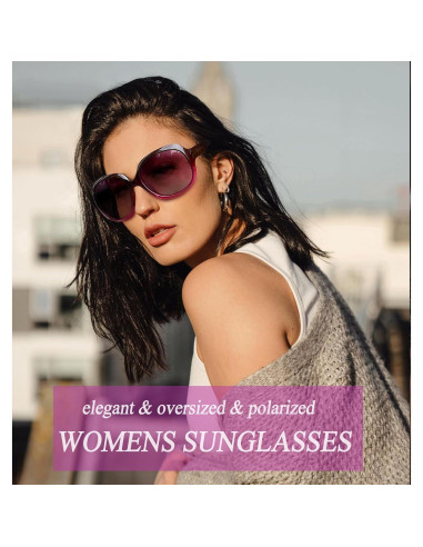 Gafas de sol grandes Joopin UV400 polarizadas moradas