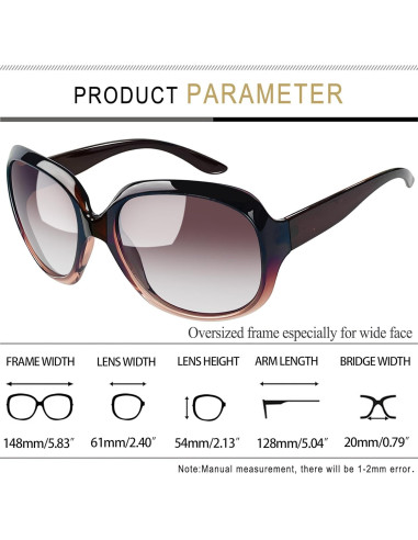Gafas de sol grandes Joopin UV400 polarizadas para mujeres