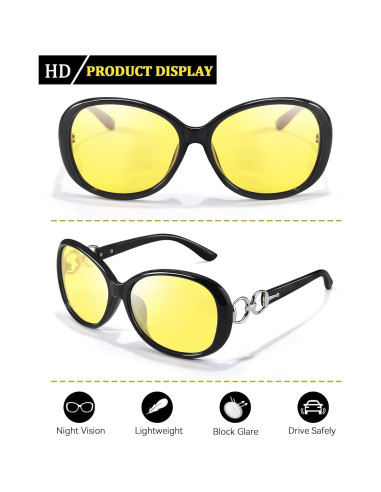 Gafas de Visión Nocturna Polarizadas TJUTR para Mujeres