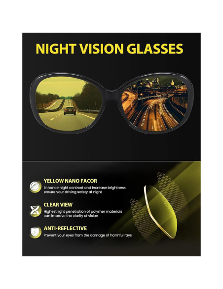 Gafas de Visión Nocturna Polarizadas TJUTR para Mujeres