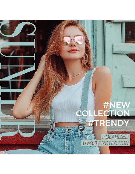 Gafas de sol polarizadas Sunier UV400 retro para hombres y mujeres
