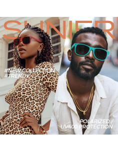 Gafas de sol polarizadas Sunier UV400 retro para hombre y mujer 2