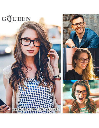Gafas Transparentes GQUEEN Rectangulares UV 100% Mujeres