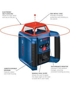 Kit de láser rotativo Bosch GRL2000-40HVK 2000 pies con accesorios 2