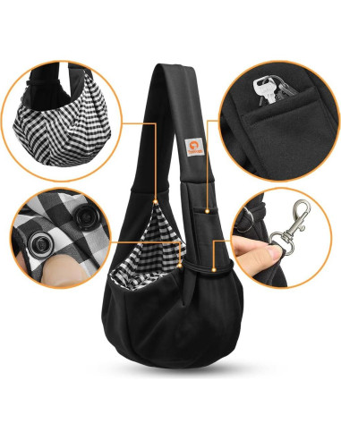 Transportín para Perros Pequeños TOMKAS - Negro - 0.9 a 3.2 kg