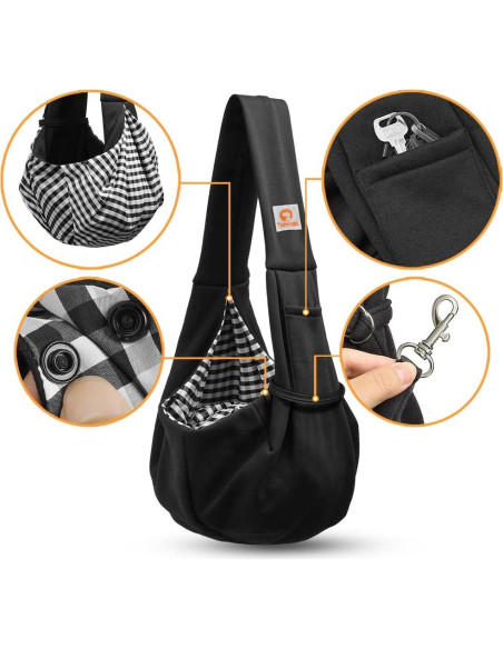Transportín para Perros Pequeños TOMKAS - Negro - 0.9 a 3.2 kg