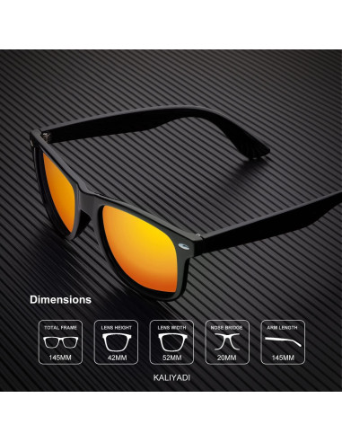 Gafas de sol KALIYADI polarizadas unisex marco retro