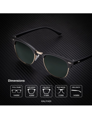 Gafas de sol KALIYADI polarizadas unisex retro UV400