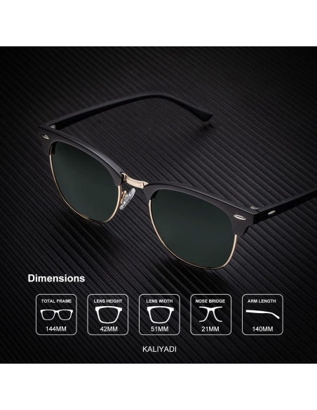 Gafas de sol KALIYADI polarizadas unisex retro UV400