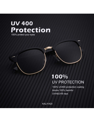 Gafas de sol KALIYADI polarizadas unisex marco retro