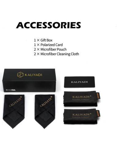 Gafas de sol KALIYADI polarizadas unisex marco retro