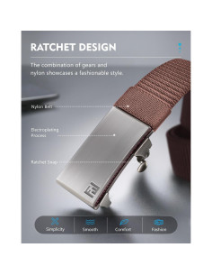 Cinturón de Nylon Fairwin Automático para Hombre 3,18 cm 2