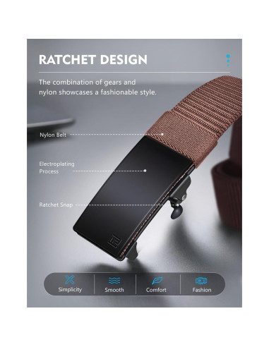 Cinturón Ratchet Fairwin para Hombre 1.25 cm Automático