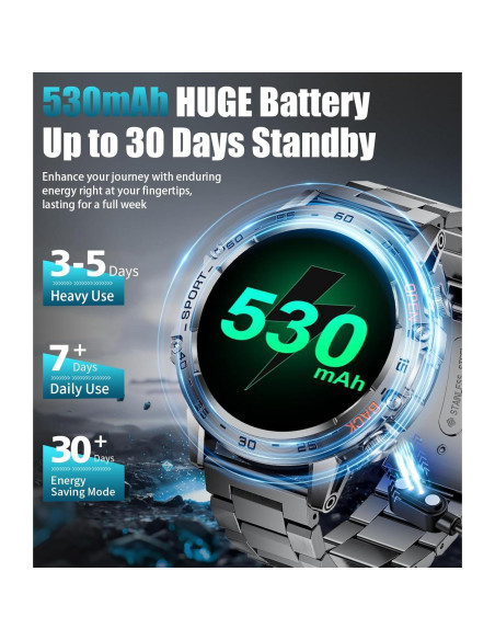 Reloj Inteligente Militar SUNKTA FV10-K 1.45'' AMOLED 100 Modos