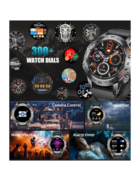 Reloj Inteligente Militar SUNKTA FV10-K 1.45'' AMOLED 100 Modos