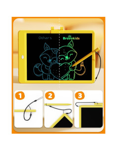 Tableta de Escritura LCD Bravokids 10" Amarillo para Niños 2