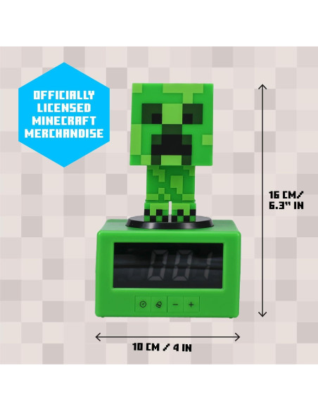 Reloj Despertador Creeper Paladone 10 cm Digital para Niños