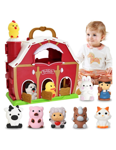 Juguete de Granja BOLZRA Big Red Barn para Niños 1-3 Años