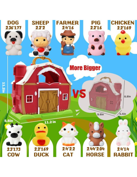 Juguete de Granja BOLZRA Big Red Barn para Niños 1-3 Años
