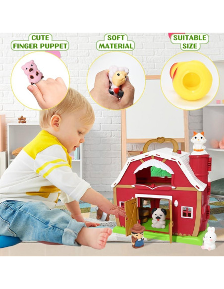 Juguete de Granja BOLZRA Big Red Barn para Niños 1-3 Años