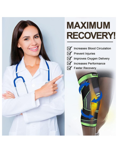 Soporte de Rodilla ZJMQJ Grande - Compresión y Alivio Dolor