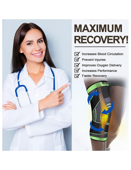 Soporte de Rodilla ZJMQJ Grande - Compresión y Alivio Dolor