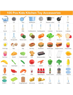 Juego de Cocina Infantil 105 Piezas Zero Zoo BBQ y Utensilios 2