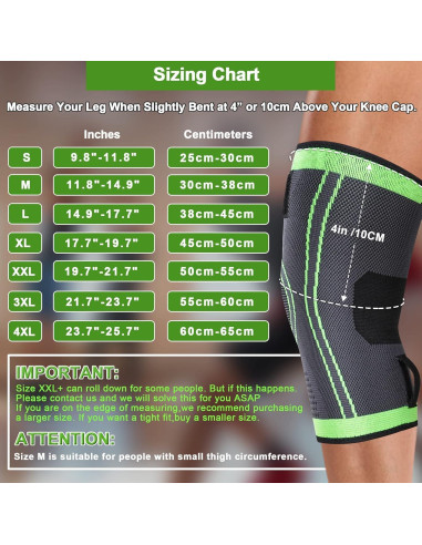 Soporte de Rodilla ZJMQJ Grande - Compresión y Alivio Dolor