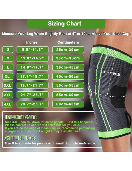 Soporte de Rodilla ZJMQJ Grande - Compresión y Alivio Dolor