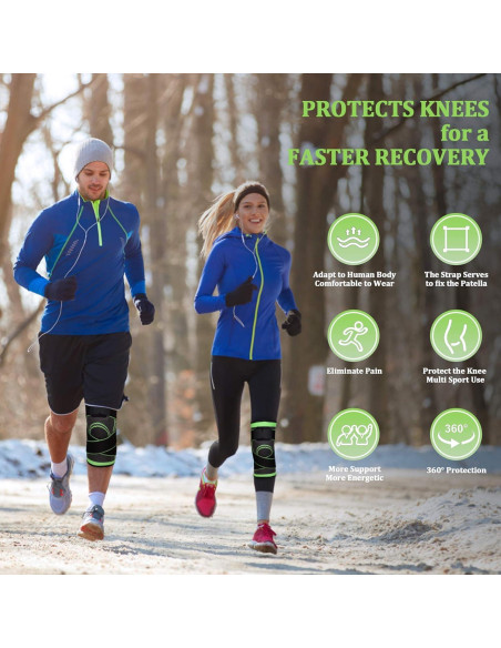 Soporte de Rodilla ZJMQJ Grande - Compresión y Alivio Dolor