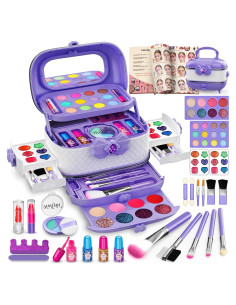 Kit de Maquillaje para Niñas Hollyhi 58 Piezas Morado