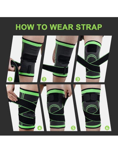 Soporte de Rodilla ZJMQJ Grande - Compresión y Alivio Dolor