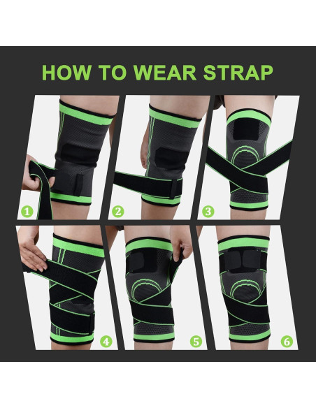 Soporte de Rodilla ZJMQJ Grande - Compresión y Alivio Dolor