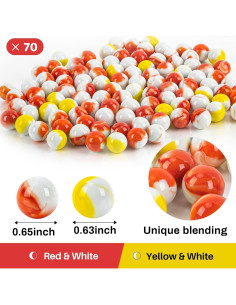 Canicas de Vidrio Sukh 70 Pcs Ojos de Gato 16mm Decorativas 2