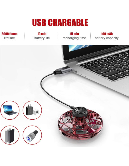 Drone FLYNOVA Mini UFO Spinner con Luces LED 8cm