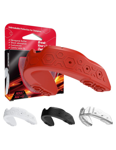 GOHEX Protector Bucal Deportivo Rojo - Absorción de Impactos