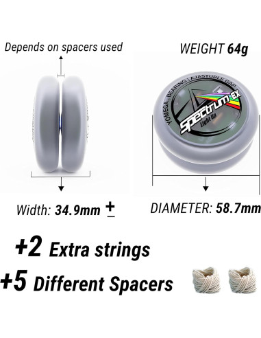 Yomega Spectrum EX Yo-Yo LED Multicolor + 5 Espaciadores
