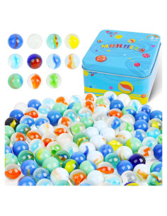 Canicas de vidrio 110PCS 3 Nutrias para juegos y decoración