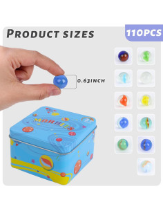 Canicas de vidrio 110PCS 3 Nutrias para juegos y decoración 2